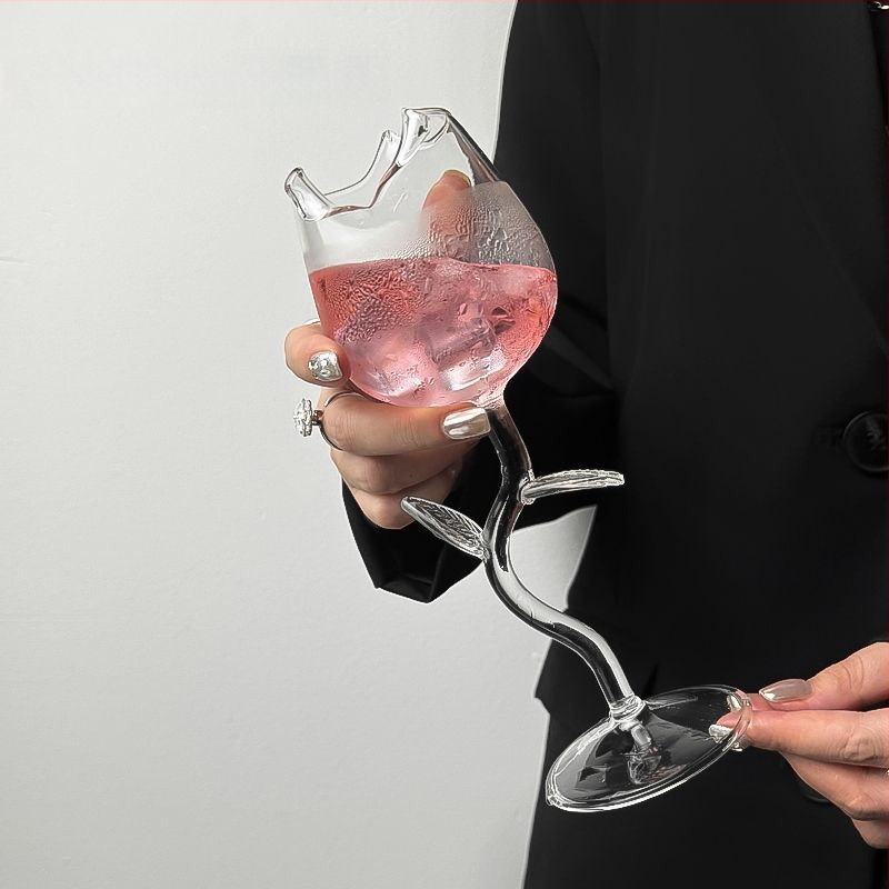 Veiniklaas lillemotiiviga, uus hiina stiil, maht 1–100 ml, tavaline klaas