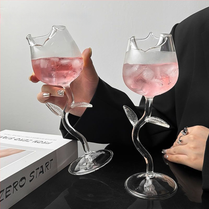 Veiniklaas lillemotiiviga, uus hiina stiil, maht 1–100 ml, tavaline klaas