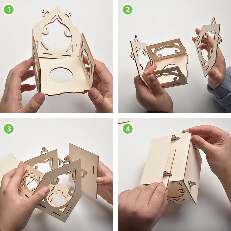 Puidust DIY maalimisekomplekt linnumaja jaoks, hariv kokkupanekukomplekt, karikatuurstiil, kodune kasutus, peokink