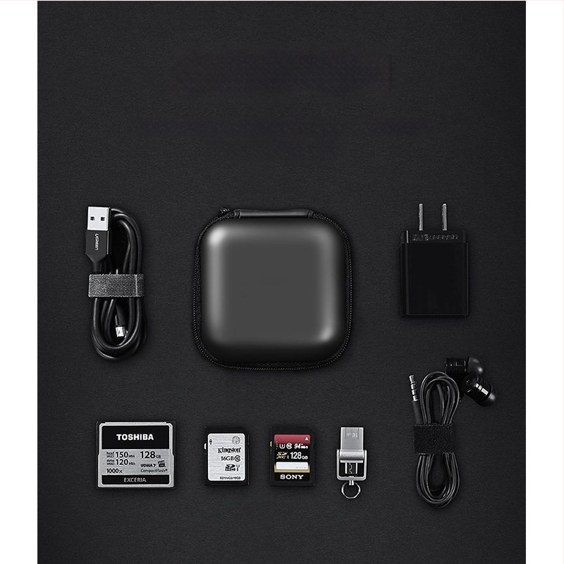 Kõrvaklappide hoiukarp – EVA ruudukujuline karp kõrvaklappide, USB mälupulkade ja mälukaartide jaoks