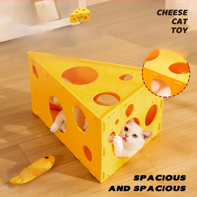 Felt kasside maja kraapimiseplaat ja tunnel – deformeeruv interaktiivne lemmiklooma magamiskoht, mudel NLMW