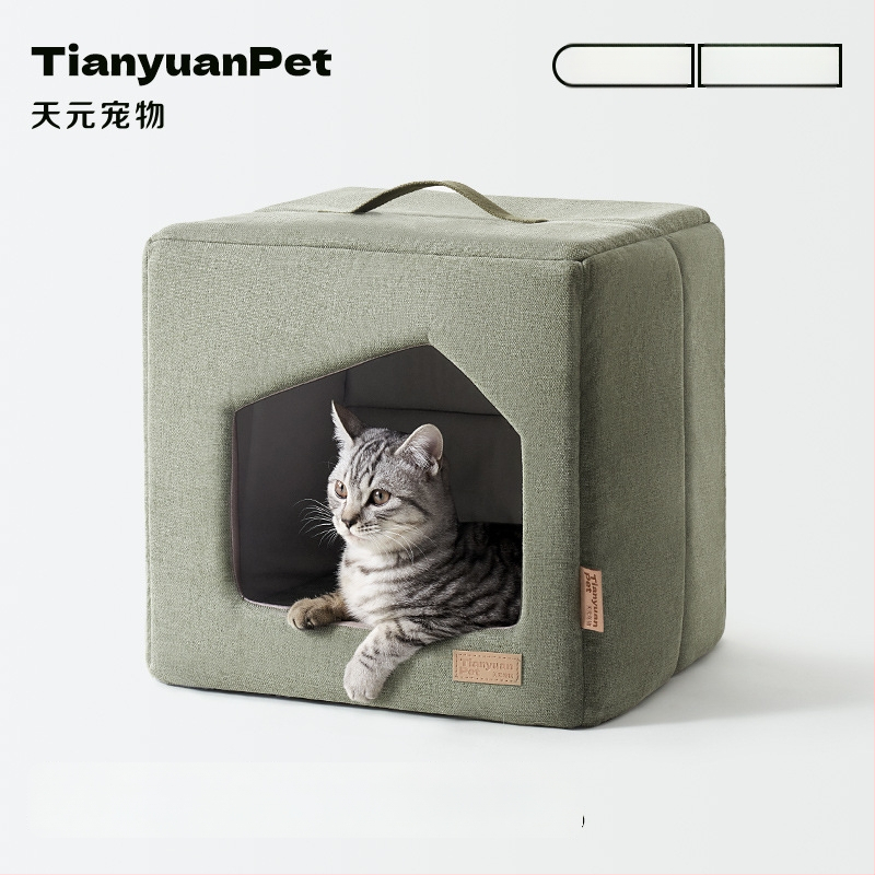 Kvadriline kassipesa, kõikide hooajate jaoks osaliselt suletud kodu, kangas