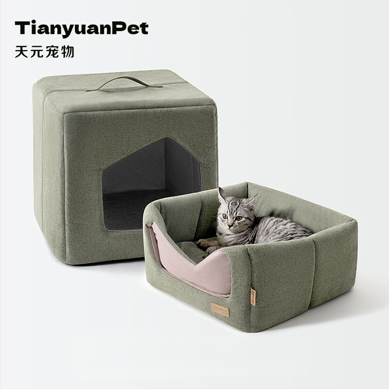 Kvadriline kassipesa, kõikide hooajate jaoks osaliselt suletud kodu, kangas