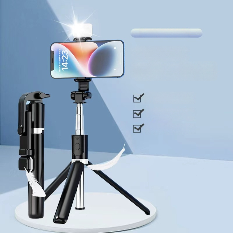 Y Series reisiline selfie-statiiv-tripood - kokkupandav ja laiendatav, roostevabast terasest, Bluetooth kaugjuhtimispult kaasas, kohandamine on toetatud