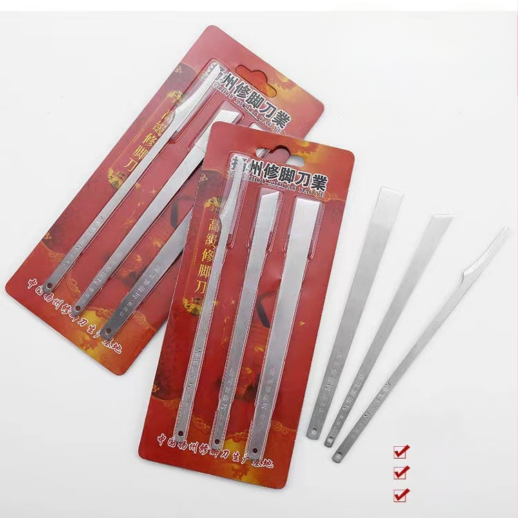 Kolm-osaline pediküüri nuga komplekt roostevabast terasest – kodune pediküüri komplekt