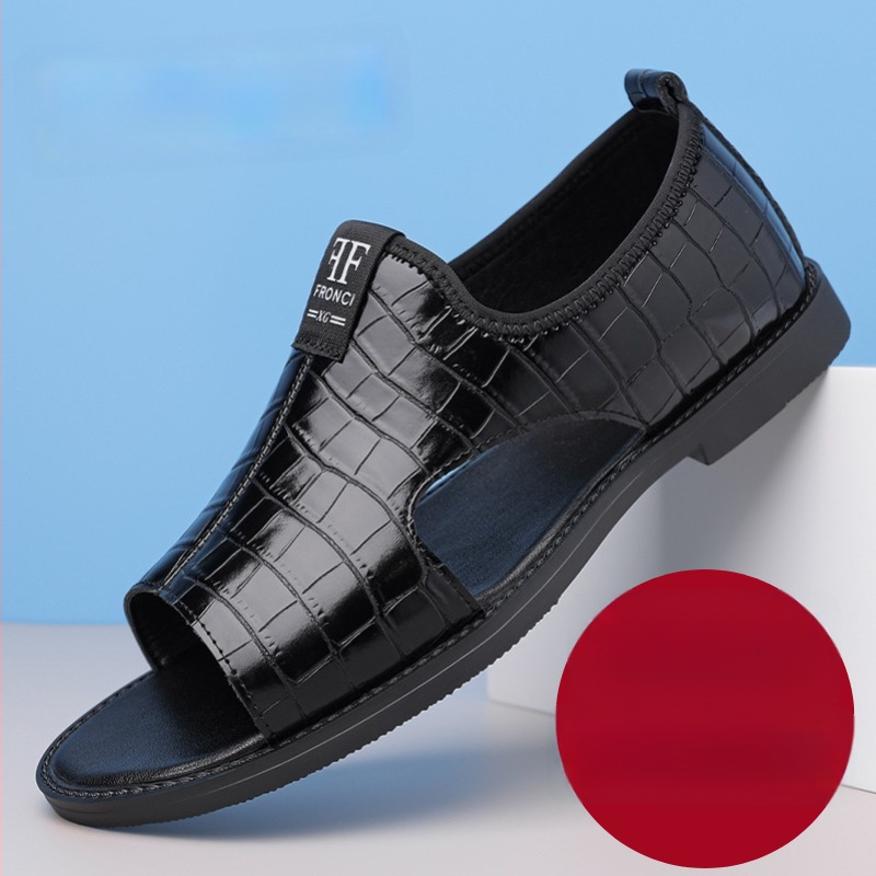 Pánske sandále – vrchný materiál mikrovláknová koža, podrážka z gumy, zapínanie slip-on, tvar prstov okrúhly, vodotesné