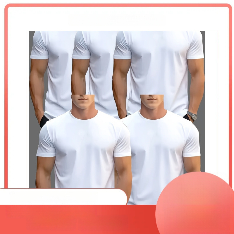 Meeste puuvillane T-särk, 100% puuvill, geomeetriline muster, lühikeste varrukatega, ümmarguse kaelusega