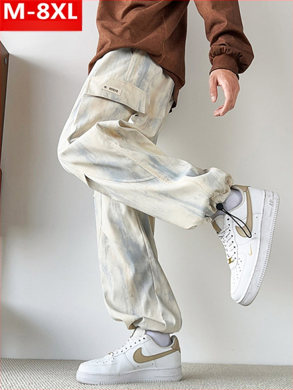 Kargo püksid trükiste taskutega, sirge lõige, keskmine vöökoht, polüesterkangas, pikad püksid kevad-sügisele