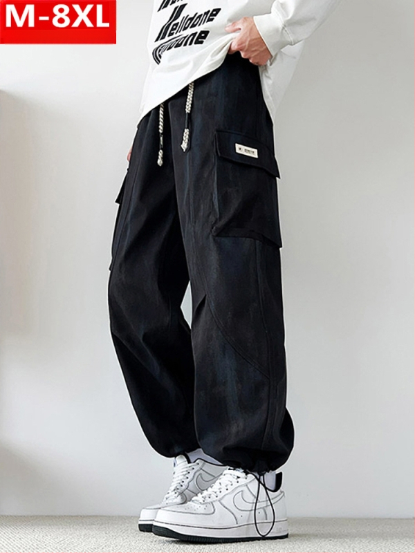 Kargo püksid trükiste taskutega, sirge lõige, keskmine vöökoht, polüesterkangas, pikad püksid kevad-sügisele