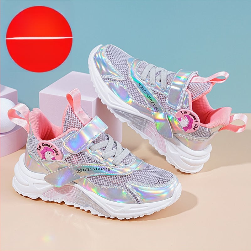 Tüdrukute võrgujalatsid – Printsess-stiilis, hingav võrk ülemine, Velcro sulgemine, EVA tald