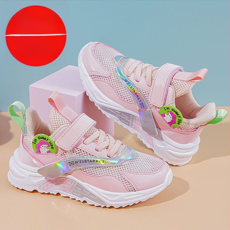 Tüdrukute võrgujalatsid – Printsess-stiilis, hingav võrk ülemine, Velcro sulgemine, EVA tald