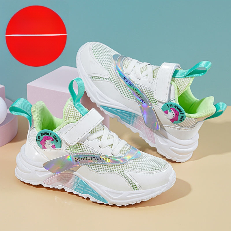 Tüdrukute võrgujalatsid – Printsess-stiilis, hingav võrk ülemine, Velcro sulgemine, EVA tald