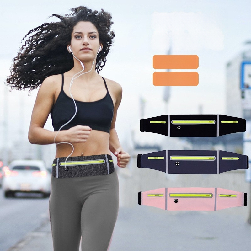 Športová vrecková taška na pás pre beh, ultra ľahká, polyester, podšívka nylon, jednofarebná, vhodná pre vonkajšie športy