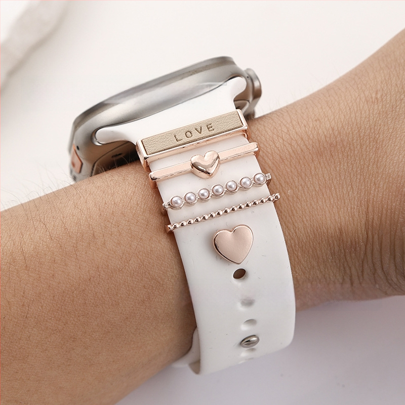 Silikónová spona na remienok Apple Watch s dizajnom srdca, univerzálna kompatibilita, značka yishequ