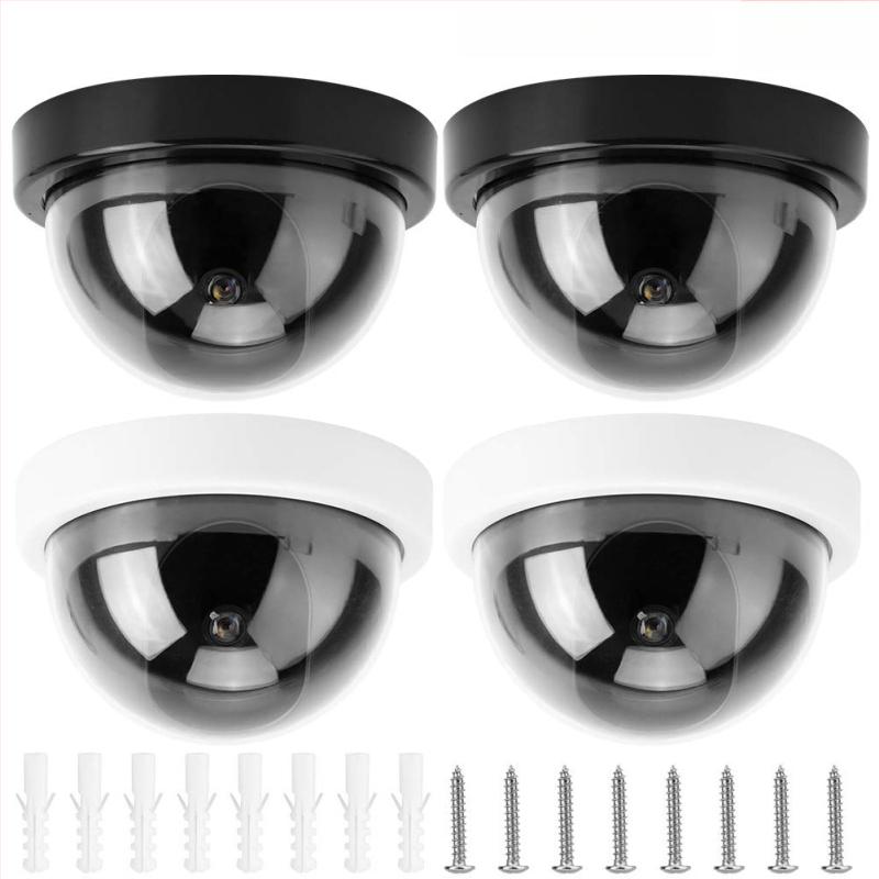 Vnútorná/vonkajšia simulovaná kamera, ABS plast, 3.3V napájanie, bezvŕtová montáž, balenie 4 kusov