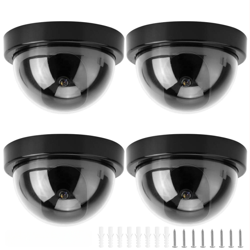 Vnútorná/vonkajšia simulovaná kamera, ABS plast, 3.3V napájanie, bezvŕtová montáž, balenie 4 kusov