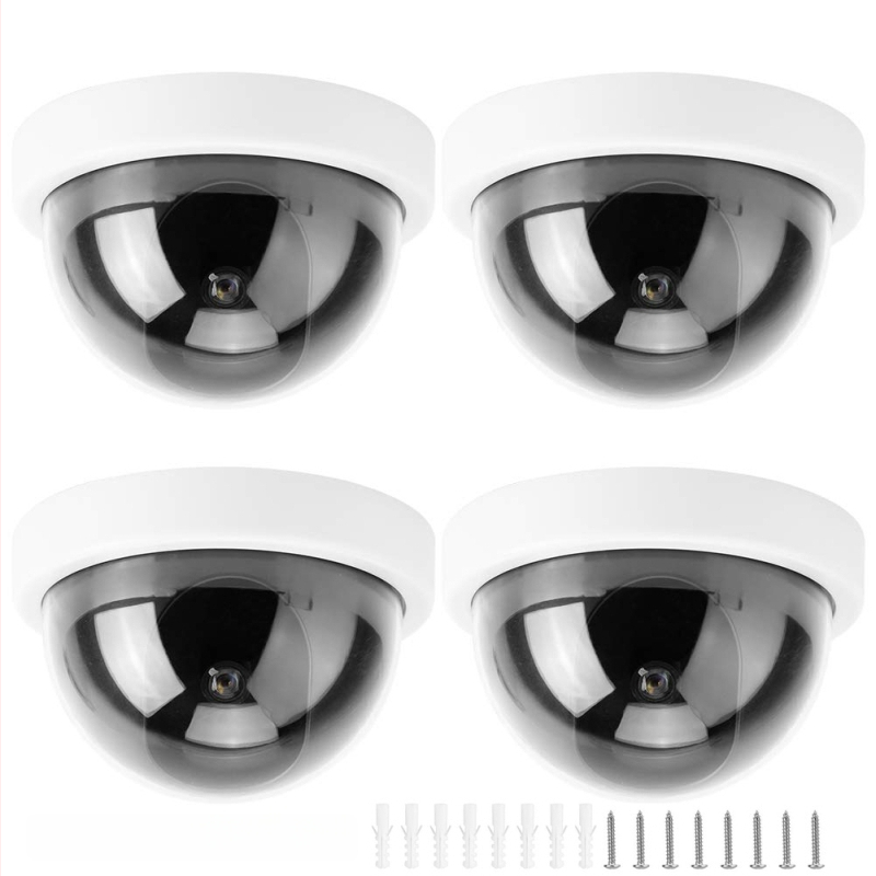 Vnútorná/vonkajšia simulovaná kamera, ABS plast, 3.3V napájanie, bezvŕtová montáž, balenie 4 kusov