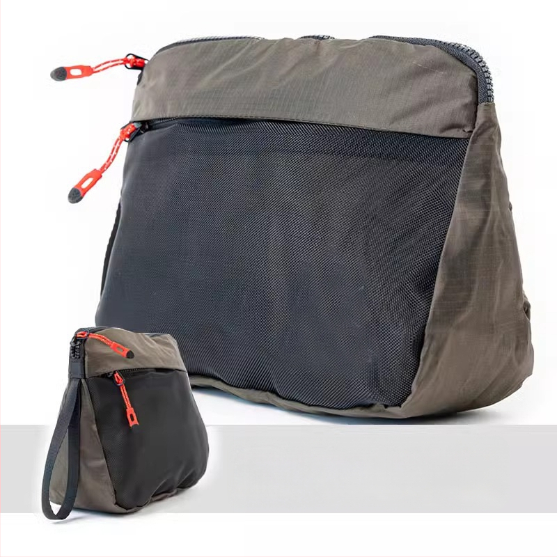 Taštička na hygienu – japonský štýl, ultraľahká, nepremokavá nylonová, trojuholníkové sieťové vrecko, vhodná pre vonkajšie cesty