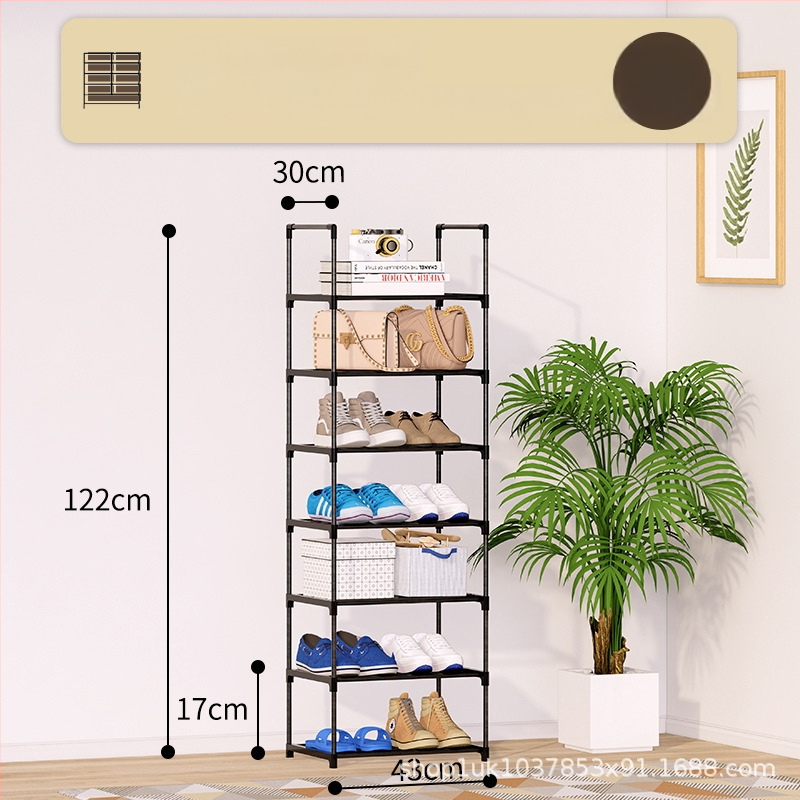 Kovaný železný stojan na topánky v jednom rade do vstupnej haly, prachotesný, model XJ-01, moderný štýl, funkcia skladovania