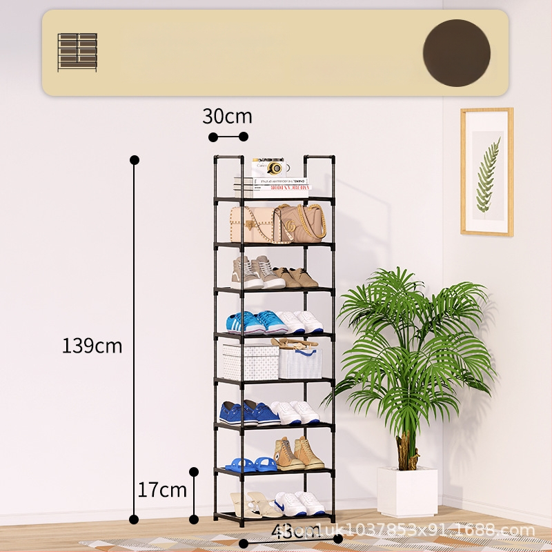 Kovaný železný stojan na topánky v jednom rade do vstupnej haly, prachotesný, model XJ-01, moderný štýl, funkcia skladovania