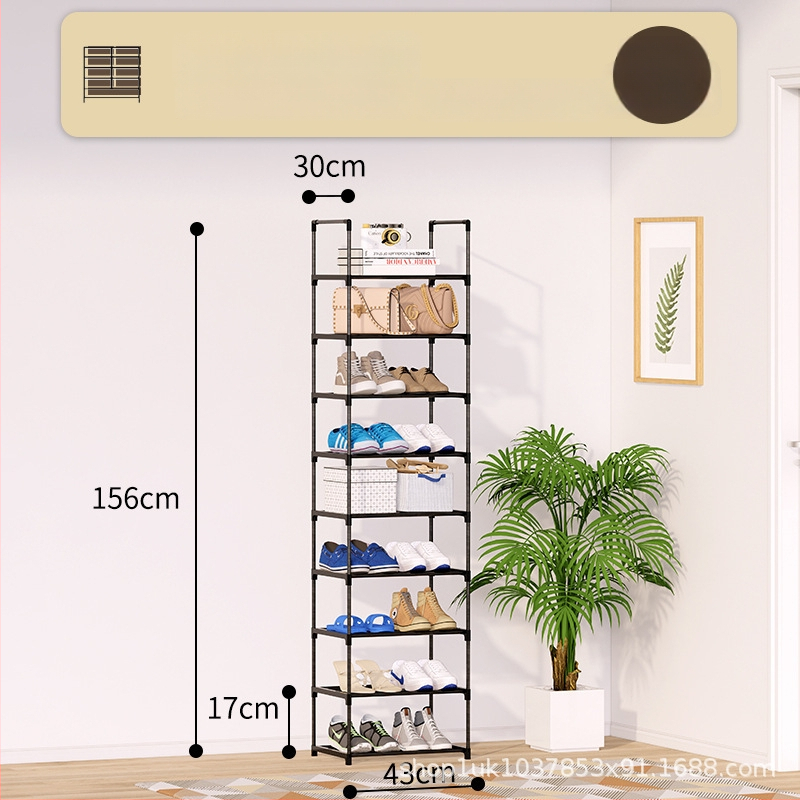 Kovaný železný stojan na topánky v jednom rade do vstupnej haly, prachotesný, model XJ-01, moderný štýl, funkcia skladovania