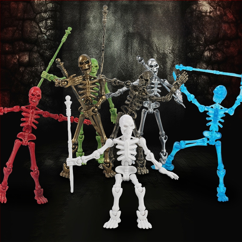 Sada stavebných blokov: 3D pohyblivý kostrový model, 50–100 dielov, z plastu, vhodné pre DIY, vek 7–14 rokov