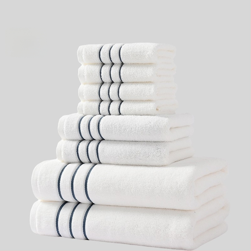 Osemdielny set uterák z 100% bavlny pre kúpeľ a tvár, hrubé a mäkké, celková hmotnosť 1560 g, možnosť tlače loga a súkromná značka