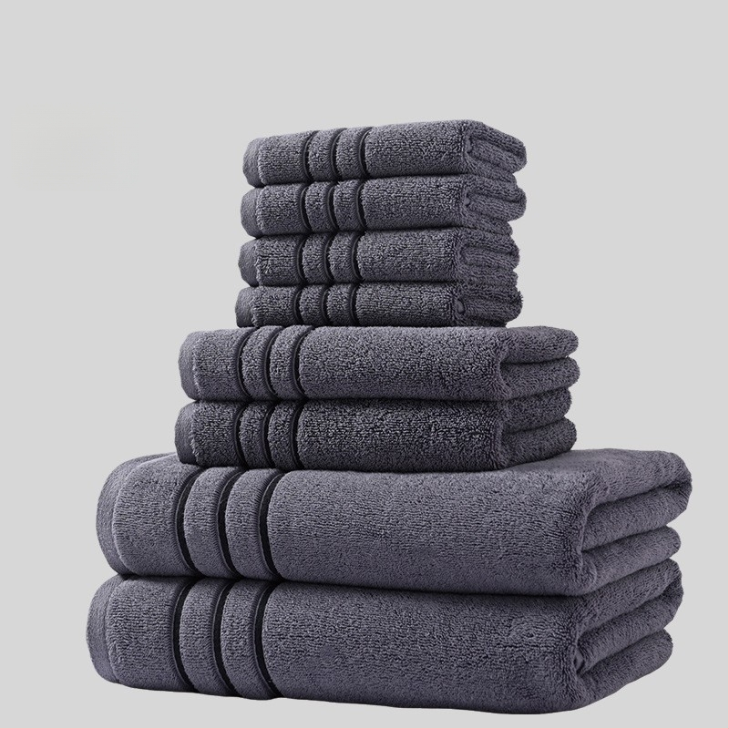 Osemdielny set uterák z 100% bavlny pre kúpeľ a tvár, hrubé a mäkké, celková hmotnosť 1560 g, možnosť tlače loga a súkromná značka
