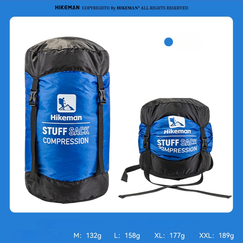 Miegmaišio suspaudimo krepšys – su dangteliu, poliesterio audinys, lengvas kempingui (115–189 g)