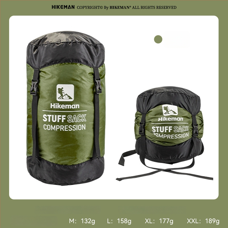 Miegmaišio suspaudimo krepšys – su dangteliu, poliesterio audinys, lengvas kempingui (115–189 g)