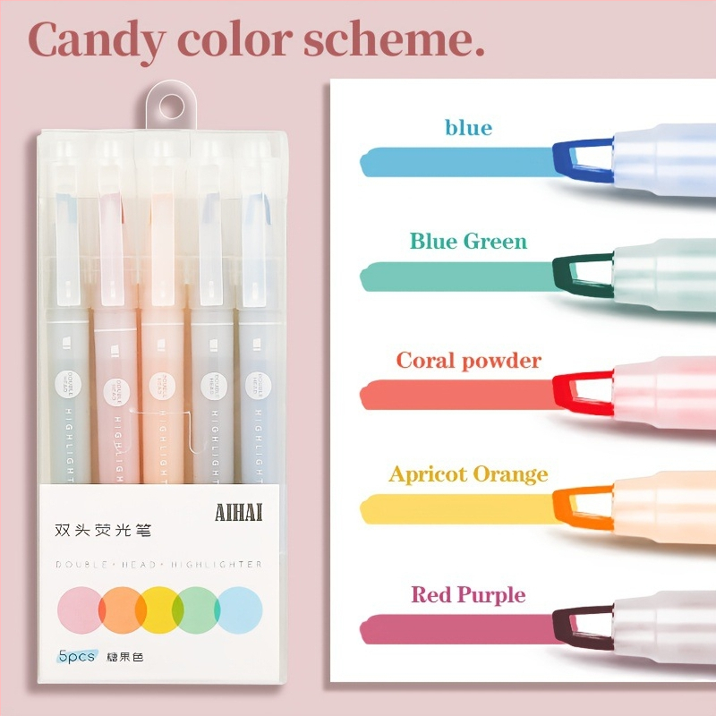 Divkrāsu fluorescējošu marķieru komplekts ikdienas marķēšanai (Zīmols: Other; Produkta numurs: jd601101133391507)