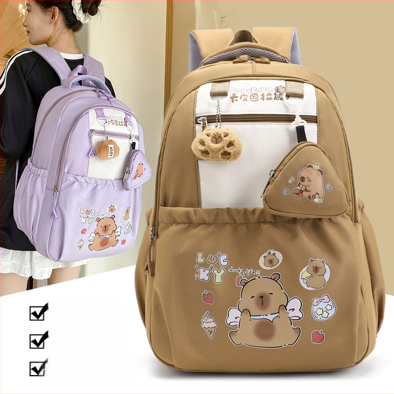 Unisex školský batoh pre deti - 20-35 L, vhodný pre 10-palcový notebook, ramenné popruhy s vzdušnou výplňou, vzor anime karikatúra, jar 2025