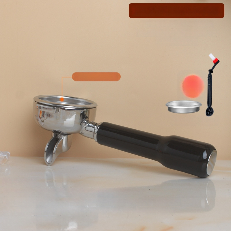 Rukoväť na espresso portafilter – kompatibilná so dvojitým výstupom, drevo + 304 nerezová oceľ, moderný jednoduchý štýl, vhodné pre bary, kaviarne, reštaurácie a domovy