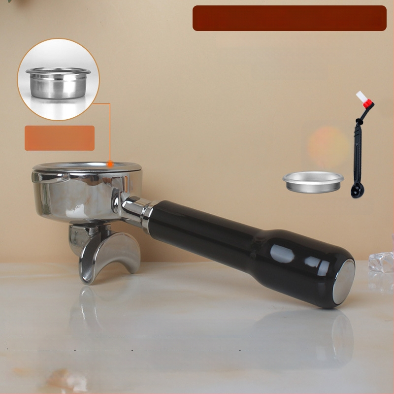 Rukoväť na espresso portafilter – kompatibilná so dvojitým výstupom, drevo + 304 nerezová oceľ, moderný jednoduchý štýl, vhodné pre bary, kaviarne, reštaurácie a domovy