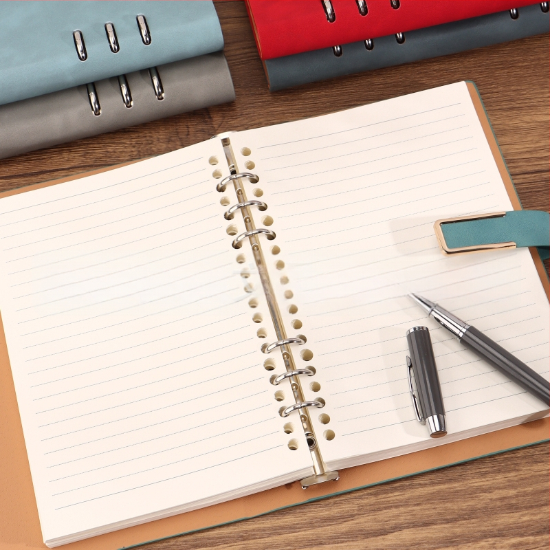 A5 sąsiuvinis su išimamosiomis lapais, pritaikytas logotipas, minimalistinis stilius, Daolin popierius