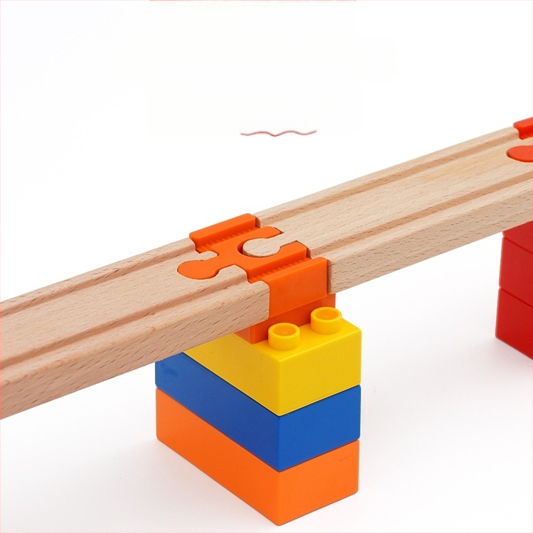 Tongshida Drevený Set Dráh So Veľkými Blokmi a Univerzálnymi Konektormi pre Vek 0–3 ROKov