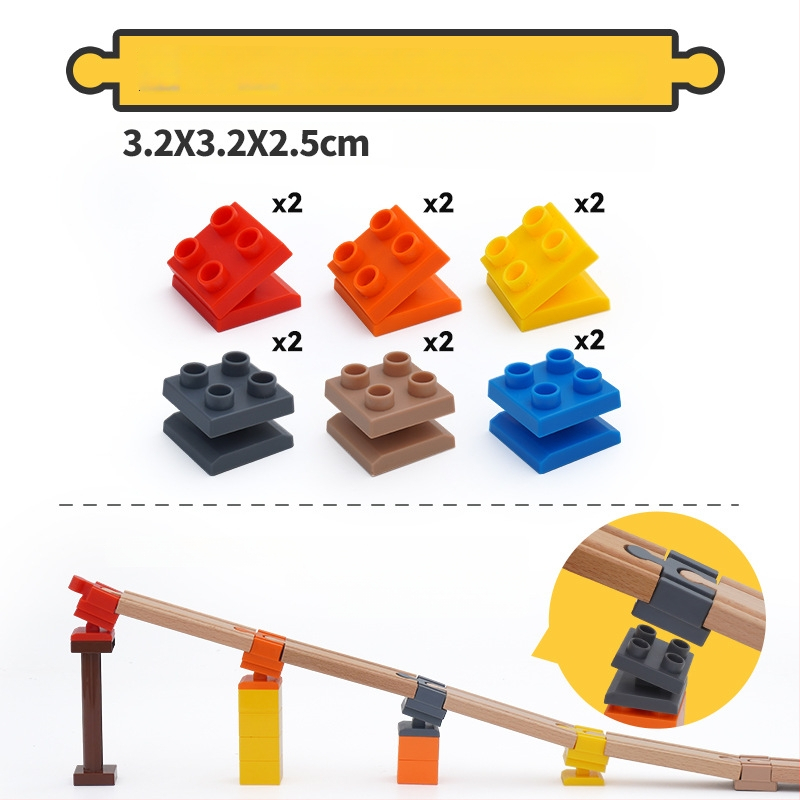 Tongshida Drevený Set Dráh So Veľkými Blokmi a Univerzálnymi Konektormi pre Vek 0–3 ROKov