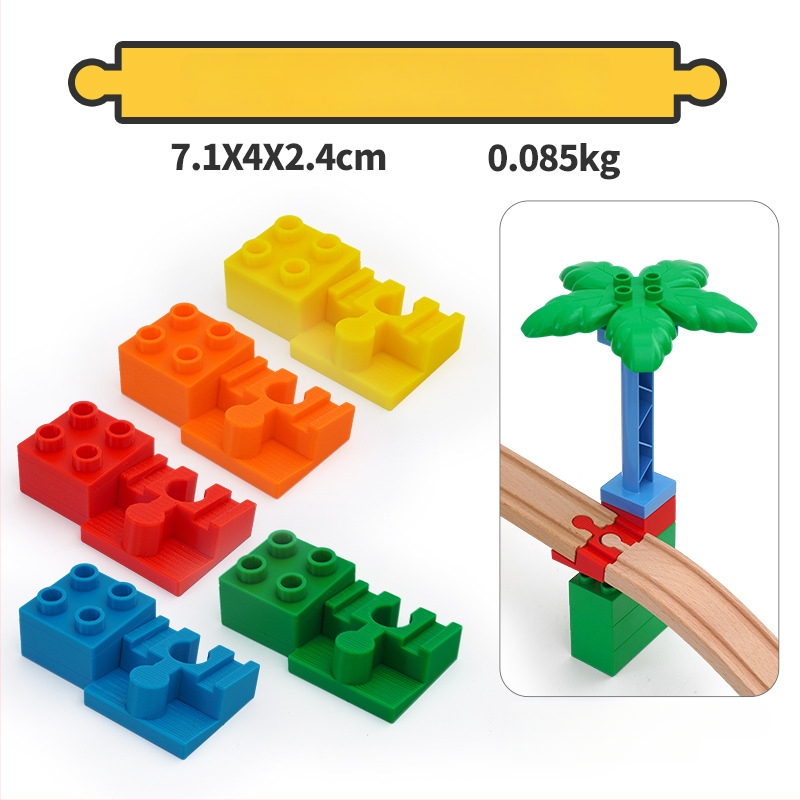 Tongshida Drevený Set Dráh So Veľkými Blokmi a Univerzálnymi Konektormi pre Vek 0–3 ROKov