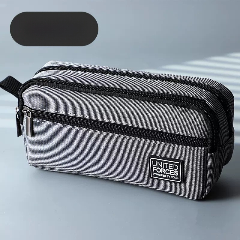 Pildspalvu maciņš ar trim rāvējslēdzējiem, liela ietilpība, Oxford audums, universāls, brīvā laika stils