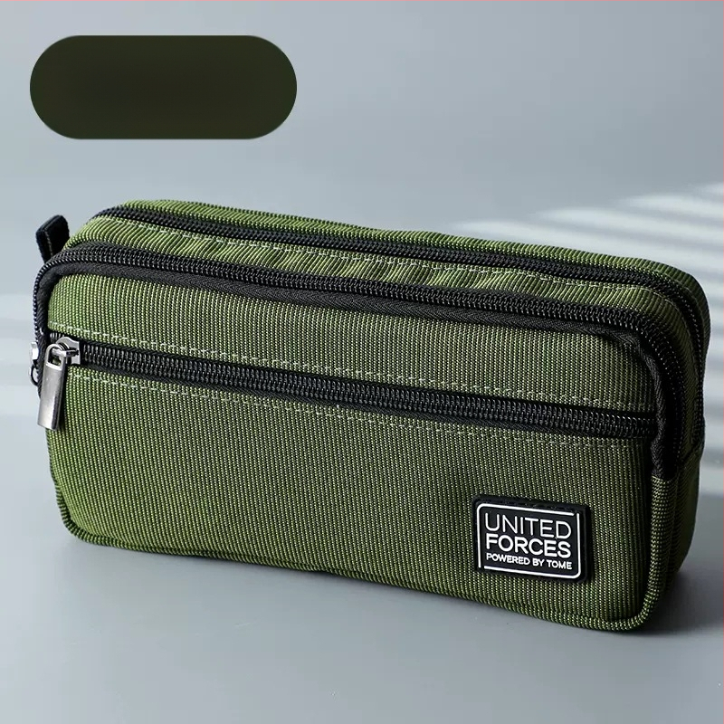 Pildspalvu maciņš ar trim rāvējslēdzējiem, liela ietilpība, Oxford audums, universāls, brīvā laika stils