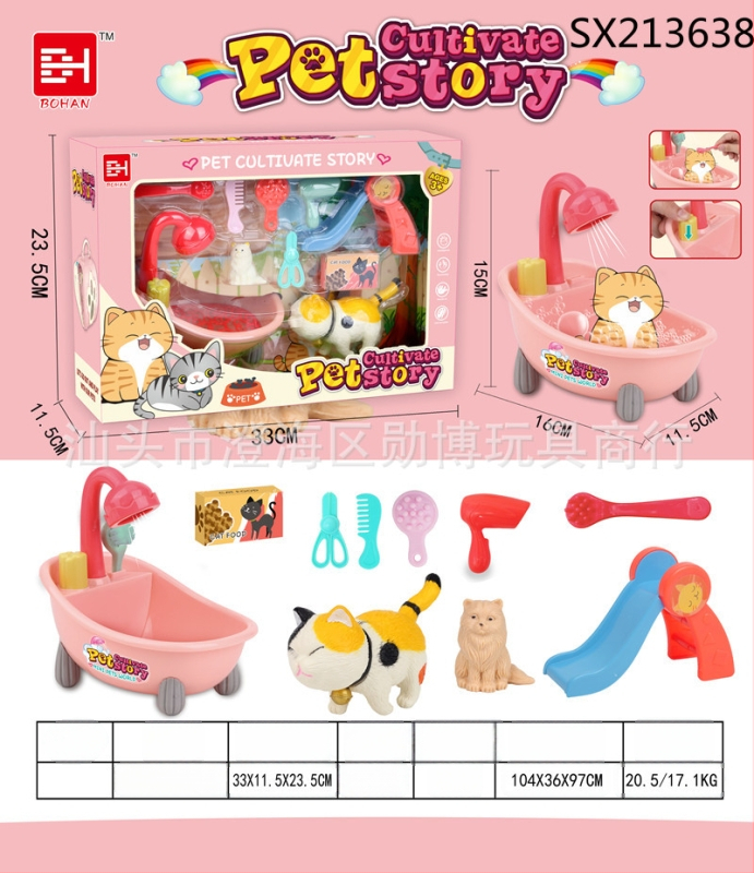 Simulēta mājdzīvnieku kaste bērniem — spēļu mājiņa, plastmasa, vecums 4–6 gadi, suņa kucēna un kaķa komplekts