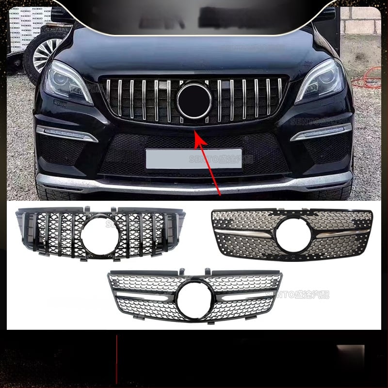 Mercedes ML W164 Gypsophila štýlová mriežka – ABS plast, vstup vzduchu mriežka, montáž na nárazník, hmotnosť 2.6 kg, 2005–2012