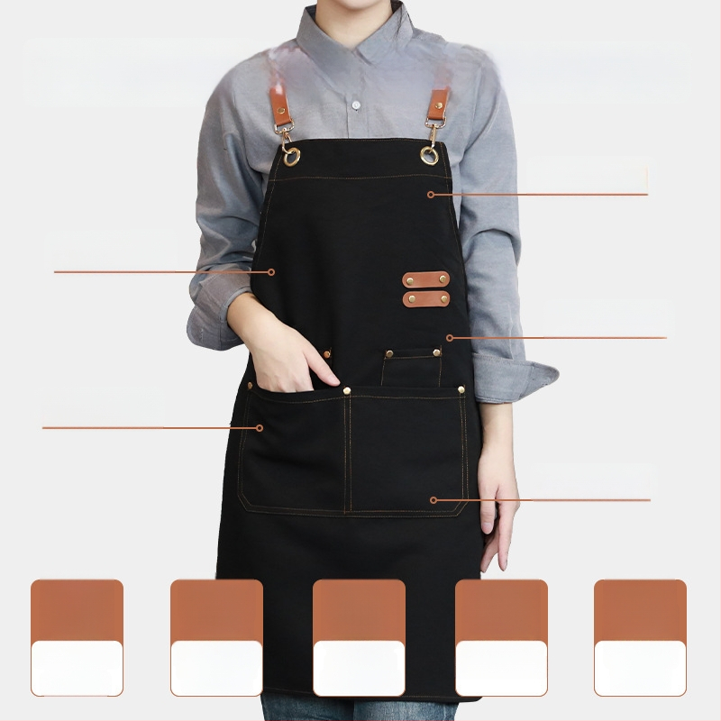 Zástera z plátna, vodeodolná, bez rukávov, pre catering – tlač loga, moderný minimalistický štýl kuchyne