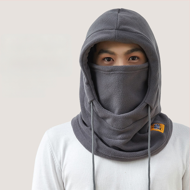 Cyklistická maska s integrovanou čiapkou a šálom, flísová podšívka, vetruodolný materiál, polyester, unisex, vonkajšie zimné jazdy