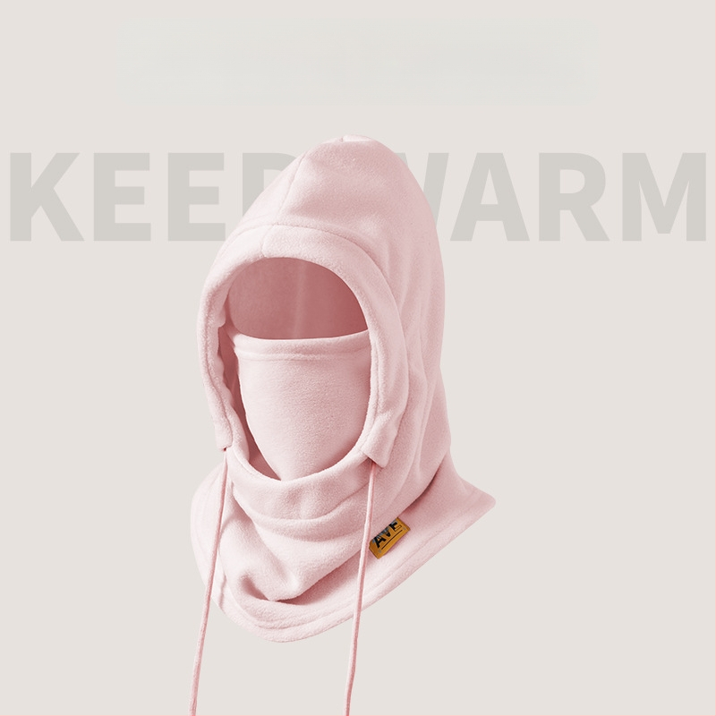 Cyklistická maska s integrovanou čiapkou a šálom, flísová podšívka, vetruodolný materiál, polyester, unisex, vonkajšie zimné jazdy