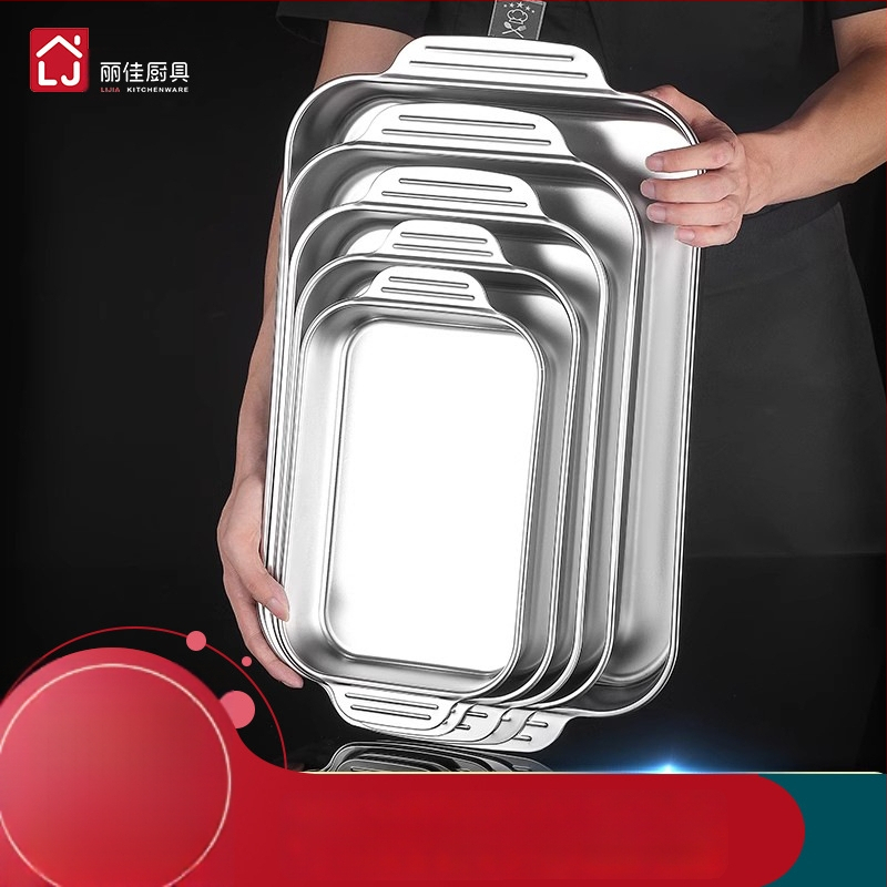 Nerezová oceľová panvica na ryby pre indukčnú platňu — štvorcová, elektroplatovaná povrchová úprava, multifunkčná gril panvička s ľahkou údržbou a proti hrdzi