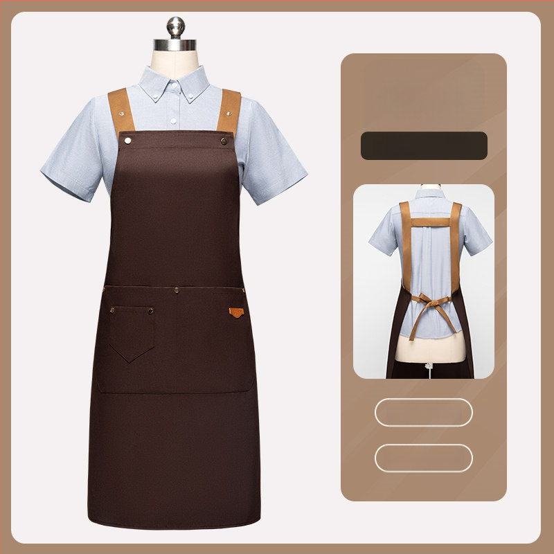 Nepremokavá bezrukávová zástera pre catering, hotely a kaviarne, s nastaviteľným krkom a ramenným popruhom v tvare písmena H