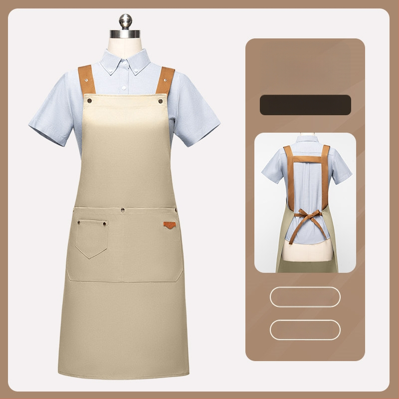 Nepremokavá bezrukávová zástera pre catering, hotely a kaviarne, s nastaviteľným krkom a ramenným popruhom v tvare písmena H