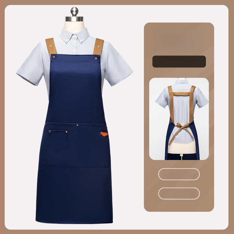 Nepremokavá bezrukávová zástera pre catering, hotely a kaviarne, s nastaviteľným krkom a ramenným popruhom v tvare písmena H