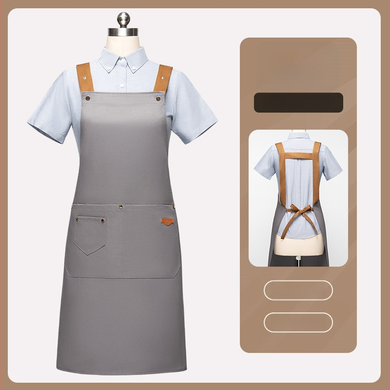 Nepremokavá bezrukávová zástera pre catering, hotely a kaviarne, s nastaviteľným krkom a ramenným popruhom v tvare písmena H